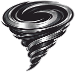 Dynamic Swirling Tornado Icon  Precision Cut Decal
